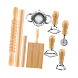 Maxbell Pasta Making Tool Set Rolling Pin Gnocchi Pasta Maker for Gifts Homemade DIY 9 Pieces
