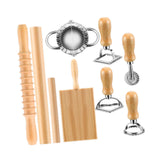 Maxbell Pasta Making Tool Set Rolling Pin Gnocchi Pasta Maker for Gifts Homemade DIY 9 Pieces