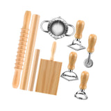 Maxbell Pasta Making Tool Set Rolling Pin Gnocchi Pasta Maker for Gifts Homemade DIY 9 Pieces