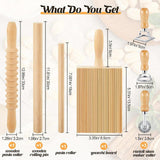 Maxbell Pasta Making Tool Set Rolling Pin Gnocchi Pasta Maker for Gifts Homemade DIY 7 Pieces