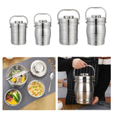 Maxbell Stainless Steel Lunch Box Thermal with Handle Bento Box for Work Travel Kids 1.4L