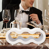 Maxbell Wine Bottle Holder Decorative Wine Rack Organizer for Bar Restaurant Desktop white
