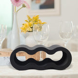 Maxbell Wine Bottle Holder Decorative Wine Rack Organizer for Bar Restaurant Desktop black