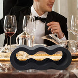 Maxbell Wine Bottle Holder Decorative Wine Rack Organizer for Bar Restaurant Desktop black