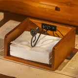Maxbell Wooden Napkin Holder Notes Memos Retro Tissue Box for Home Restaurant Dining