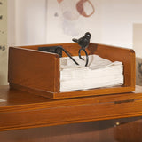 Maxbell Wooden Napkin Holder Notes Memos Retro Tissue Box for Home Restaurant Dining