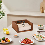 Maxbell Wooden Napkin Holder Notes Memos Retro Tissue Box for Home Restaurant Dining