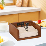 Maxbell Wooden Napkin Holder Notes Memos Retro Tissue Box for Home Restaurant Dining