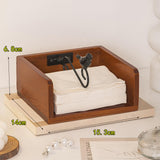 Maxbell Wooden Napkin Holder Notes Memos Retro Tissue Box for Home Restaurant Dining