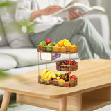 Maxbell Three Tiered Wire Basket Stand Coffee Table Organizer for Snack Veggie Fruit Gold