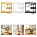 Maxbell Three Tiered Wire Basket Stand Coffee Table Organizer for Snack Veggie Fruit Gold