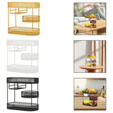 Maxbell Three Tiered Wire Basket Stand Coffee Table Organizer for Snack Veggie Fruit Gold