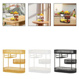 Maxbell Three Tiered Wire Basket Stand Coffee Table Organizer for Snack Veggie Fruit Gold