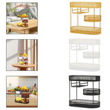 Maxbell Three Tiered Wire Basket Stand Coffee Table Organizer for Snack Veggie Fruit Gold