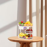 Maxbell Three Tiered Wire Basket Stand Coffee Table Organizer for Snack Veggie Fruit White