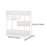 Maxbell Three Tiered Wire Basket Stand Coffee Table Organizer for Snack Veggie Fruit White