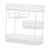Maxbell Three Tiered Wire Basket Stand Coffee Table Organizer for Snack Veggie Fruit White