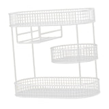 Maxbell Three Tiered Wire Basket Stand Coffee Table Organizer for Snack Veggie Fruit White