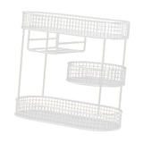 Maxbell Three Tiered Wire Basket Stand Coffee Table Organizer for Snack Veggie Fruit White