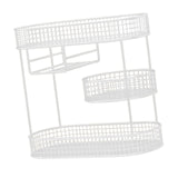 Maxbell Three Tiered Wire Basket Stand Coffee Table Organizer for Snack Veggie Fruit White
