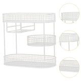 Maxbell Three Tiered Wire Basket Stand Coffee Table Organizer for Snack Veggie Fruit White