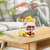 Maxbell Three Tiered Wire Basket Stand Coffee Table Organizer for Snack Veggie Fruit White