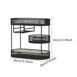 Maxbell Three Tiered Wire Basket Stand Coffee Table Organizer for Snack Veggie Fruit Black