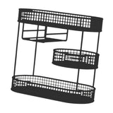 Maxbell Three Tiered Wire Basket Stand Coffee Table Organizer for Snack Veggie Fruit Black