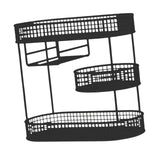 Maxbell Three Tiered Wire Basket Stand Coffee Table Organizer for Snack Veggie Fruit Black