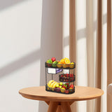 Maxbell Three Tiered Wire Basket Stand Coffee Table Organizer for Snack Veggie Fruit Black