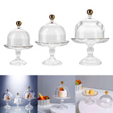 Maxbell Cake Stand with Glass Dome Cake Holder for Wedding Restaurants Festive Party S