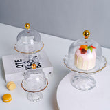 Maxbell Cake Stand with Glass Dome Cake Holder for Wedding Restaurants Festive Party S