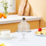 Maxbell Cake Stand with Glass Dome Cake Holder for Wedding Restaurants Festive Party S