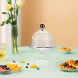 Maxbell Cake Stand with Glass Dome Cake Holder for Wedding Restaurants Festive Party S