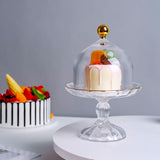 Maxbell Cake Stand with Glass Dome Cake Holder for Wedding Restaurants Festive Party S