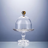 Maxbell Cake Stand with Glass Dome Cake Holder for Wedding Restaurants Festive Party S