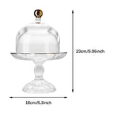 Maxbell Cake Stand with Glass Dome Cake Holder for Wedding Restaurants Festive Party L
