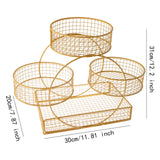 Maxbell Tiered Fruit Basket Iron Mesh Kitchen Countertop Rack for Potato Snack Bread Golden