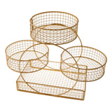 Maxbell Tiered Fruit Basket Iron Mesh Kitchen Countertop Rack for Potato Snack Bread Golden