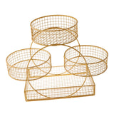 Maxbell Tiered Fruit Basket Iron Mesh Kitchen Countertop Rack for Potato Snack Bread Golden