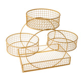 Maxbell Tiered Fruit Basket Iron Mesh Kitchen Countertop Rack for Potato Snack Bread Golden