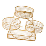 Maxbell Tiered Fruit Basket Iron Mesh Kitchen Countertop Rack for Potato Snack Bread Golden