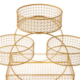 Maxbell Tiered Fruit Basket Iron Mesh Kitchen Countertop Rack for Potato Snack Bread Golden