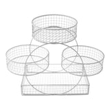 Maxbell Tiered Fruit Basket Iron Mesh Kitchen Countertop Rack for Potato Snack Bread White