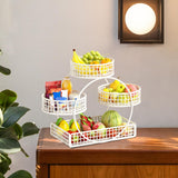 Maxbell Tiered Fruit Basket Iron Mesh Kitchen Countertop Rack for Potato Snack Bread White