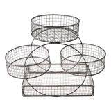 Maxbell Tiered Fruit Basket Iron Mesh Kitchen Countertop Rack for Potato Snack Bread Black