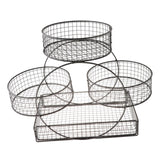 Maxbell Tiered Fruit Basket Iron Mesh Kitchen Countertop Rack for Potato Snack Bread Black