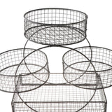 Maxbell Tiered Fruit Basket Iron Mesh Kitchen Countertop Rack for Potato Snack Bread Black
