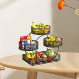 Maxbell Tiered Fruit Basket Iron Mesh Kitchen Countertop Rack for Potato Snack Bread Black