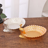 Maxbell Fruit Serving Bowl Peacock Shape Sturdy Fruit Holder for Kitchen Office Home gold